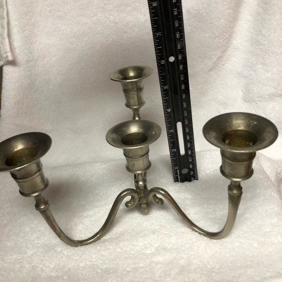 Vintage Silver brass 4 candle holder - Picture 3 of 3